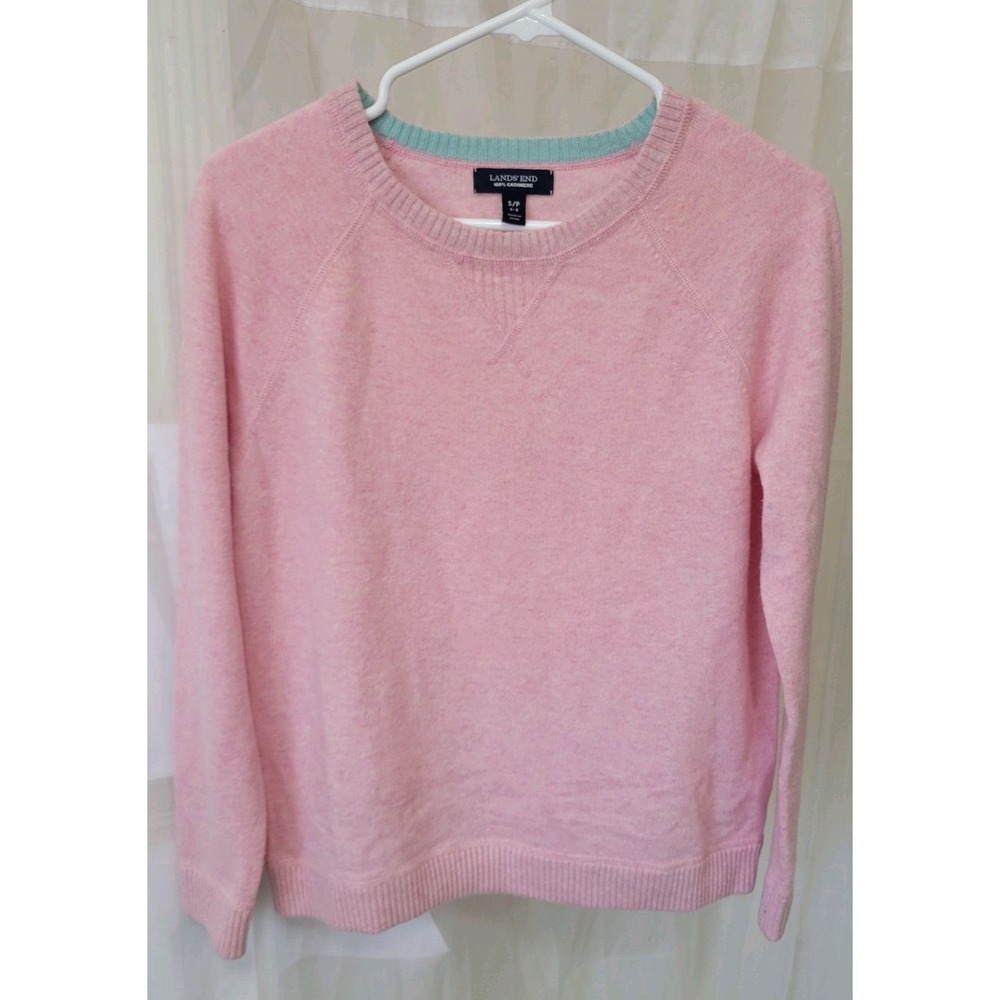 Lands' End Women 100% Cashmere pastel Pink Knit sweater size S/P